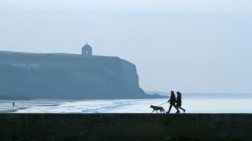 Dog walkers can enjoy a winter stroll on Portstewart Strand.